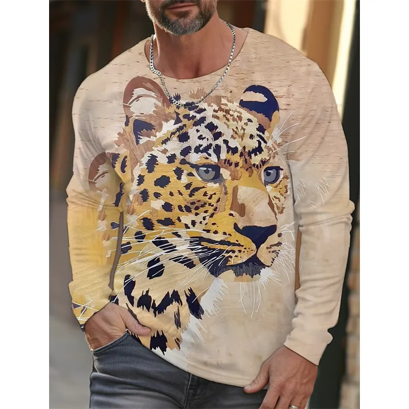Mens Fashion Clothes - 3D Baskılı, Rahat Kesim, Uzun Kollu