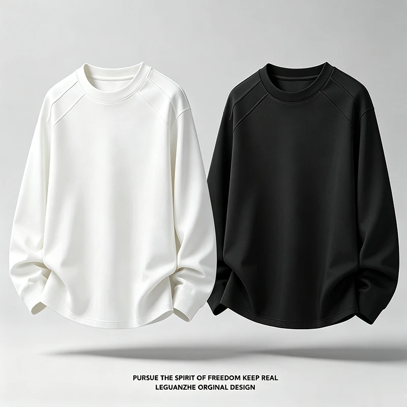 Men'S Fashion T Shirts - Erkek Bisiklet Yaka Raglan Kollu Uzun