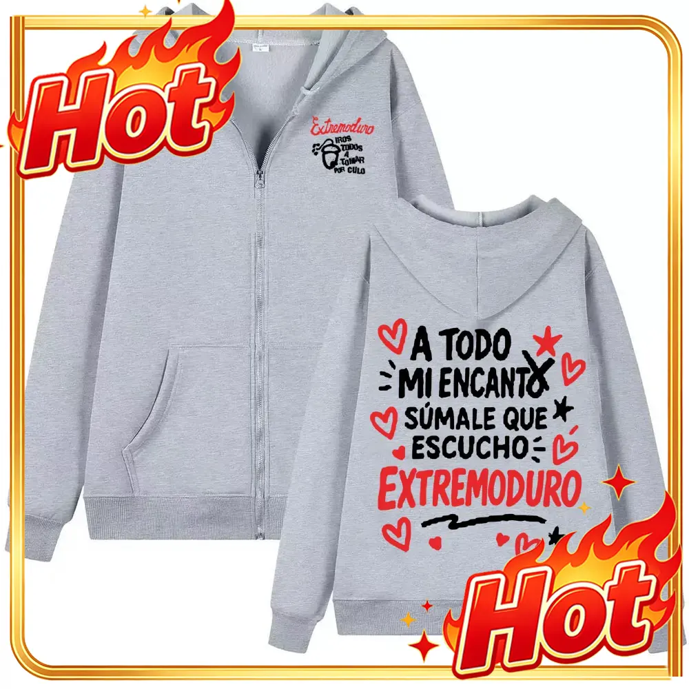 Mens Fashion Zip Up Hoodies - Rock grubu Extremoduro albümü temalı, fermuarlı