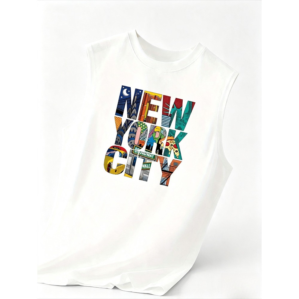 Men'S Fashion New York - New York Şehri Grafiti Baskılı Erkek