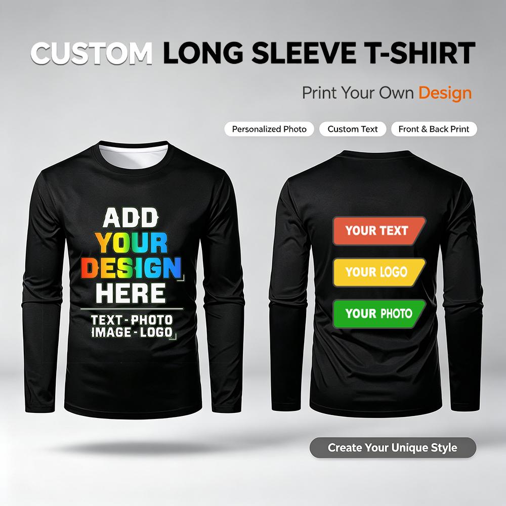 Men'S Fashion T Shirts - Kendin Tasarla, Kişiselleştirilmiş Logolu Fotoğraflı Tişört,