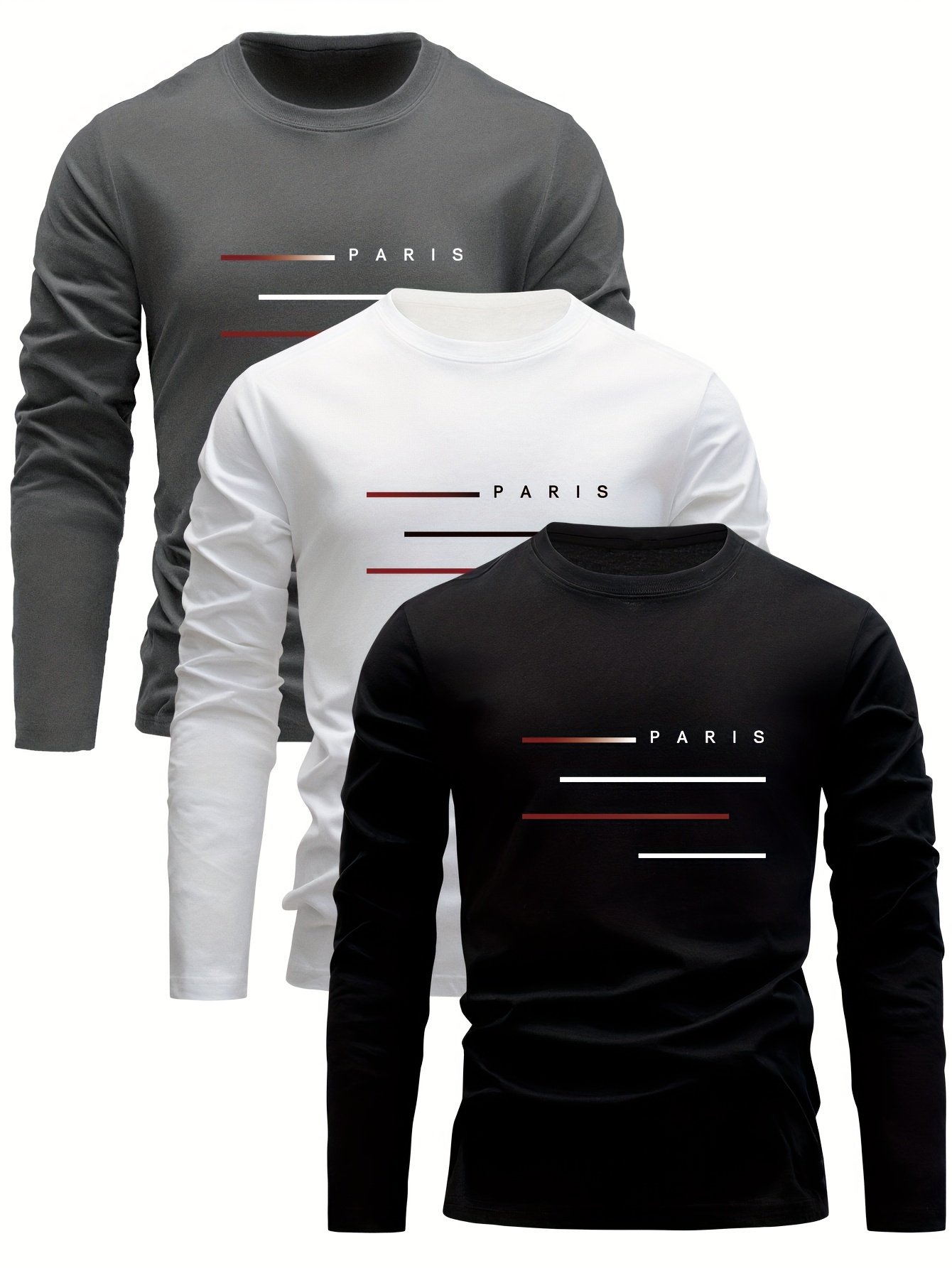 Men'S Fashion T Shirts - %100 Pamuklu Erkek Uzun Kollu Yuvarlak