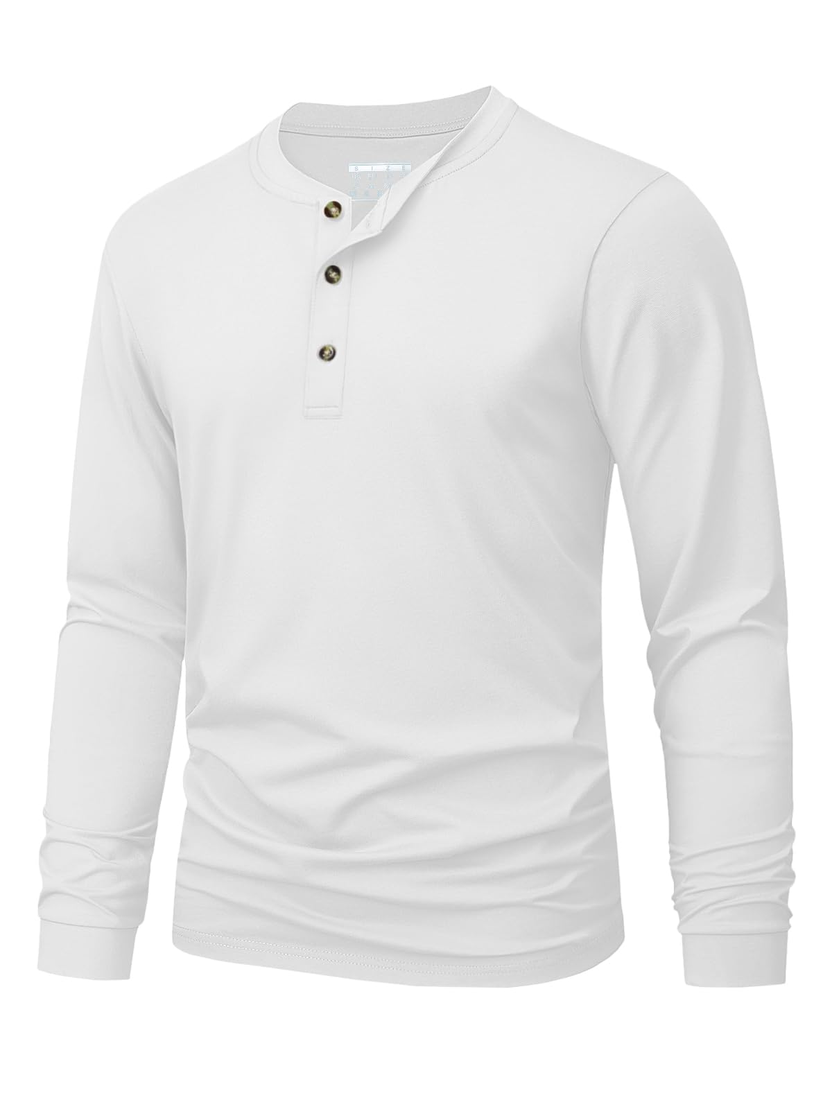 Mens Fashion Clothes - Erkek Henley Tişörtü Sade Düz Renk