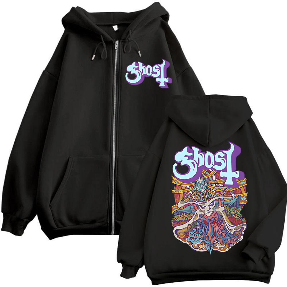 Ghost Band Grafik Fermuarlı Ka - Mens Fashion Zip Up Hoodies incelemesi ve fiyatı
