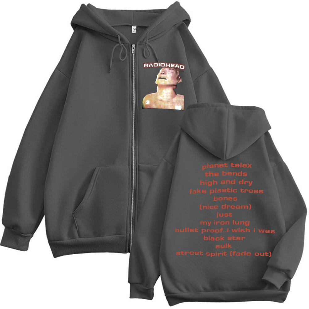 Rock Band Radiohead Müzik Albü - Mens Fashion Zip Up Hoodies incelemesi ve fiyatı