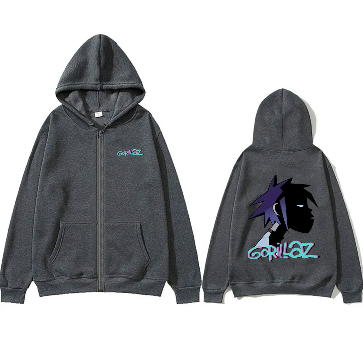 Rock grubu Gorillaz temalı, fe - Mens Fashion Zip Up Hoodies incelemesi ve fiyatı
