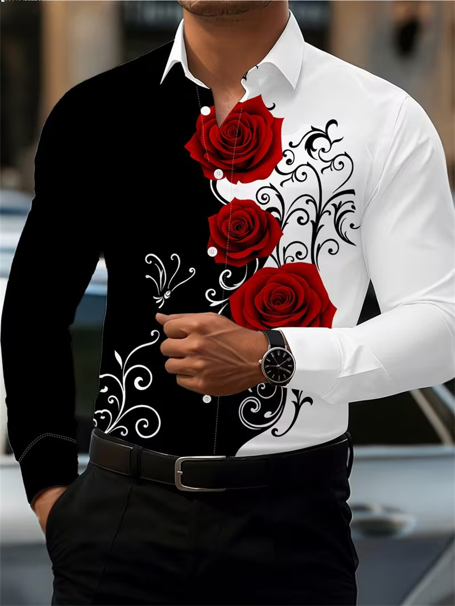 Erkek Kırmızı Gül Baskılı Uzun - Mens Fashion Clothes incelemesi ve fiyatı