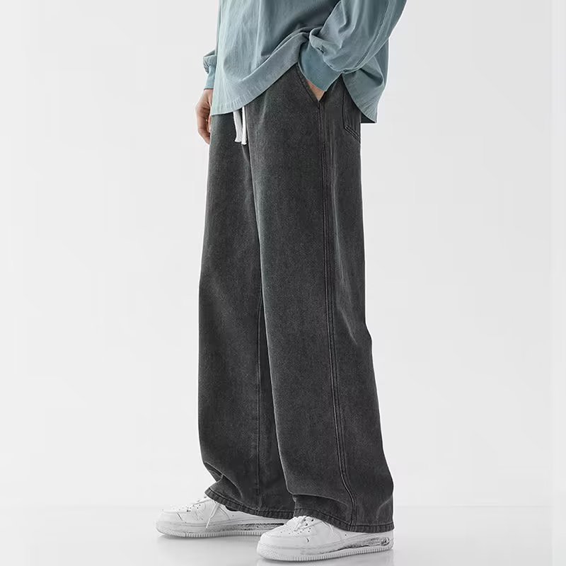 Kore Moda Erkek Bol Paça Kot P - Men'S Fashion Grey Jeans incelemesi ve fiyatı