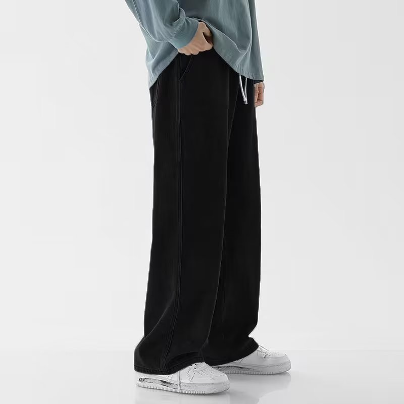 Kore Moda Erkek Bol Paça Kot P - Men'S Fashion Grey Jeans incelemesi ve fiyatı